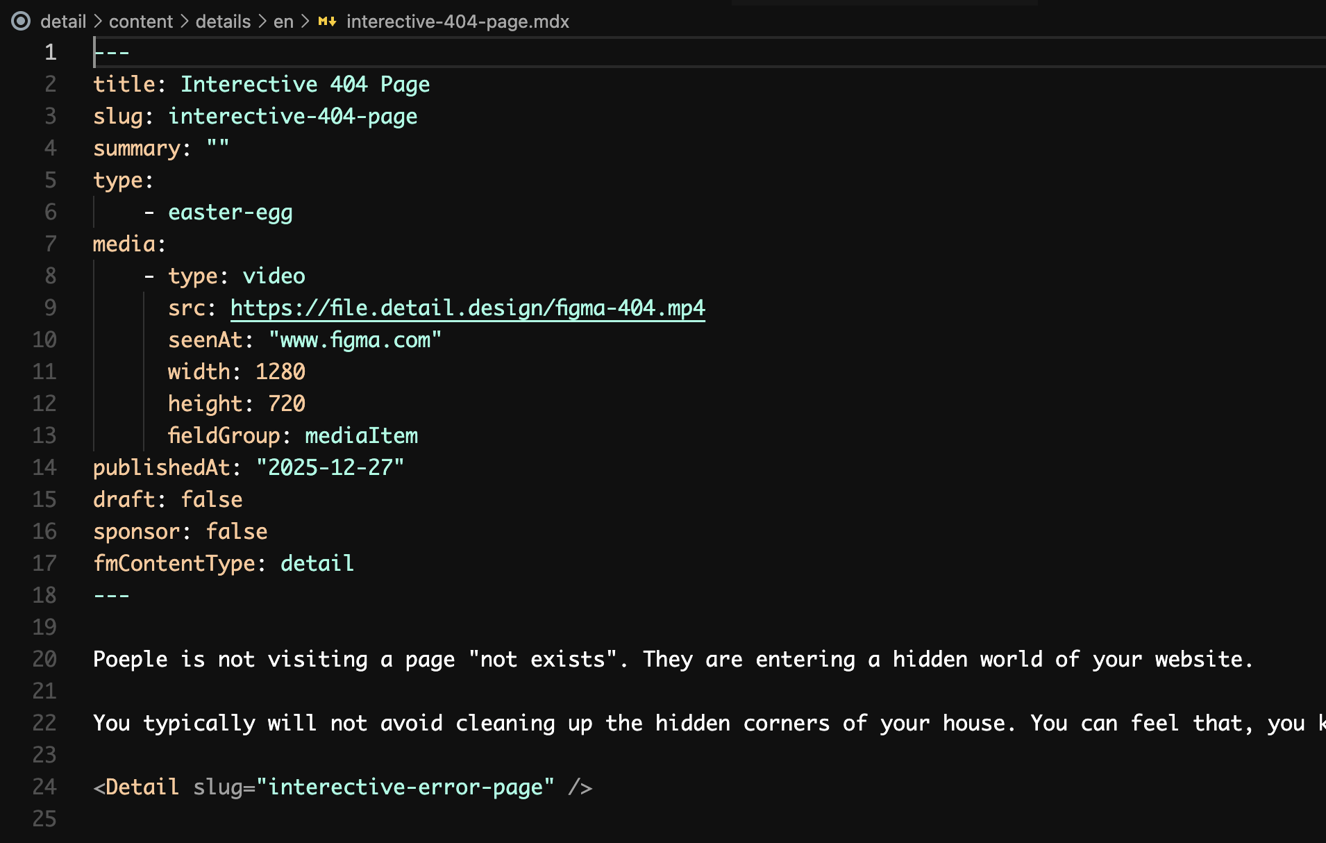 Detail 的内容撰写